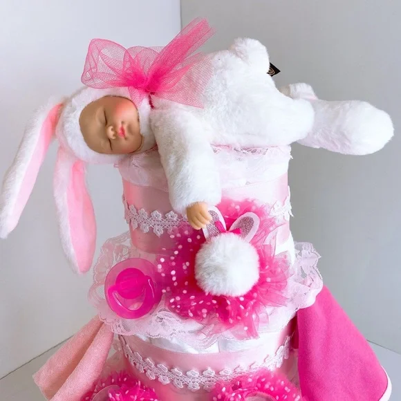 Bunny Diaper Cake, Easter Diaper Cake